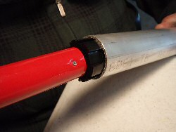 tubular motor insertion: compressing the drive adapter tubular motor insertion into tube